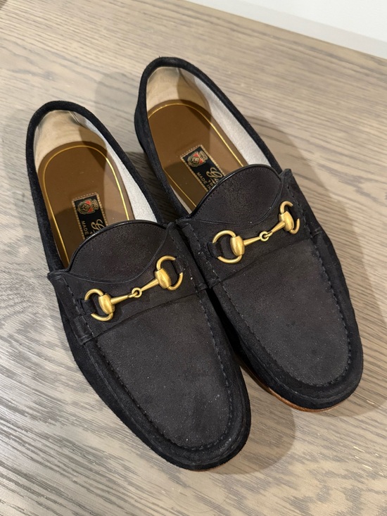 Gucci Other - Gucci Black Suede Horsebit Loafers Size 9